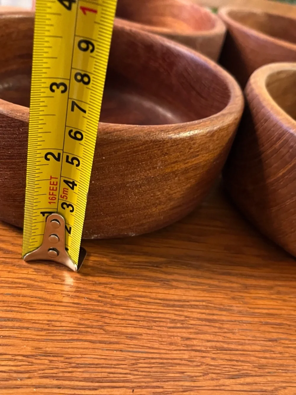 Vintage MCM Genuine Teak Wood Salad Bowls Goodwood Thailand - Set of 8